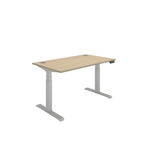 Polaris Dual Motor Sit Stand Desk 1400mm x 800mm Oak Silver 894198 F