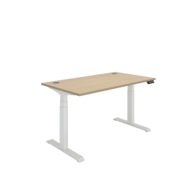 Polaris Dual Motor Sit Stand Desk 1400mm x 800mm Oak White 894197 F