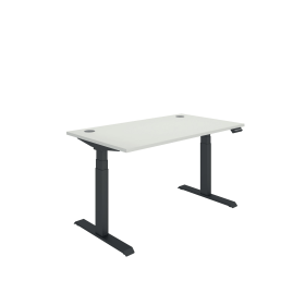 Polaris Dual Motor Sit Stand Desk 1400mm x 800mm White Black 894196 F