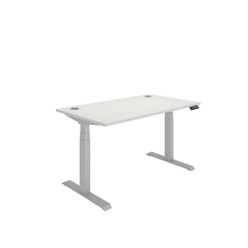 Polaris Dual Motor Sit Stand Desk 1400mm x 800mm White Silver 896581 F