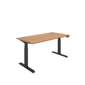 Polaris Dual Motor Sit Stand Desk 1600mm x 800mm Beech Black 894194 F