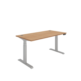 Polaris Dual Motor Sit Stand Desk 1600mm x 800mm Beech Silver 894193 F