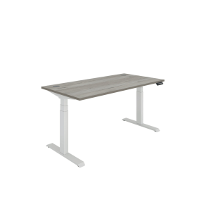 Polaris Dual Motor Sit Stand Desk 1600mm x 800mm Grey Oak White 894189 F