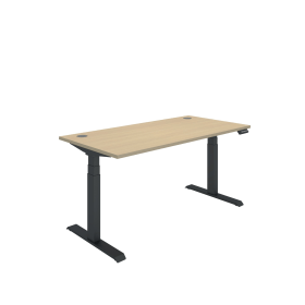 Polaris Dual Motor Sit Stand Desk 1600mm x 800mm Oak Black 894188 F