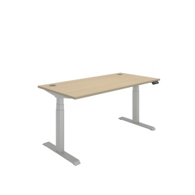 Polaris Dual Motor Sit Stand Desk 1600mm x 800mm Oak Silver 894187 F