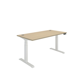 Polaris Dual Motor Sit Stand Desk 1600mm x 800mm Oak White 894186 F