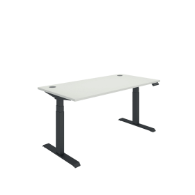 Polaris Dual Motor Sit Stand Desk 1600mm x 800mm White Black 894185 F