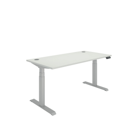Polaris Dual Motor Sit Stand Desk 1600mm x 800mm White Silver 894184 F
