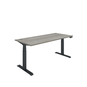 Polaris Dual Motor Sit Stand Desk 1800mm x 800mm Grey Oak Black 894180 F