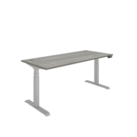 Polaris Dual Motor Sit Stand Desk 1800mm x 800mm Grey Oak Silver 894179 F