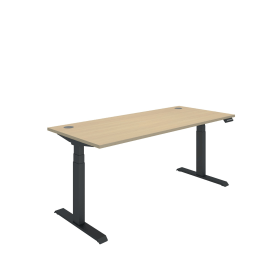 Polaris Dual Motor Sit Stand Desk 1800mm x 800mm Oak Black 894177 F