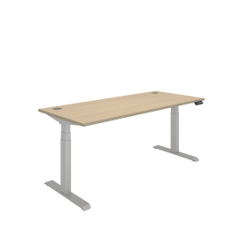 Polaris Dual Motor Sit Stand Desk 1800mm x 800mm Oak Silver 894176 F