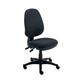 Polaris Nesta Operator Chair 2 Lever Upholstered 590mm x 555mm x 1090mm Charcoal 831546 F