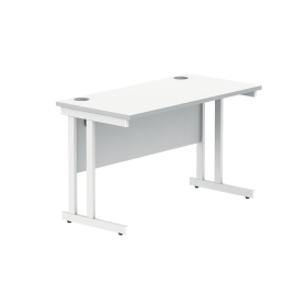 Polaris Rectangular Double Upright Cantilever Desk 1200mm x 600mm x 730mm Arctic White White 831715 F