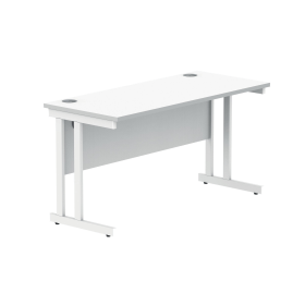Polaris Rectangular Double Upright Cantilever Desk 1400mm x 600mm x 730mm Arctic White White 831716 F