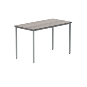 Polaris Rectangular Multipurpose Table 1200mm x 600mm x 730mm Alaskan Grey Oak Silver 831578 F