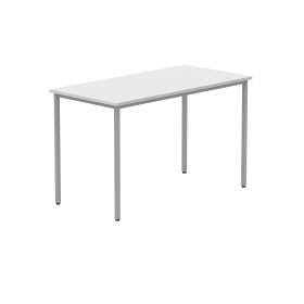 Polaris Rectangular Multipurpose Table 1200mm x 600mm x 730mm Arctic White Silver 831574 F