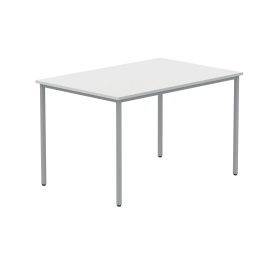 Polaris Rectangular Multipurpose Table 1200mm x 600mm x 730mm Arctic White Silver 831576 F