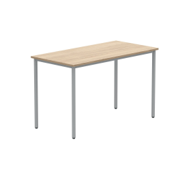 Polaris Rectangular Multipurpose Table 1200mm x 600mm x 730mm Canadian Oak Silver 831570 F