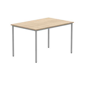 Polaris Rectangular Multipurpose Table 1200mm x 600mm x 730mm Canadian Oak Silver 831572 F