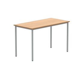 Polaris Rectangular Multipurpose Table 1200mm x 600mm x 730mm Norwegian Beech Silver 831566 F