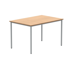 Polaris Rectangular Multipurpose Table 1200mm x 600mm x 730mm Norwegian Beech Silver 831568 F