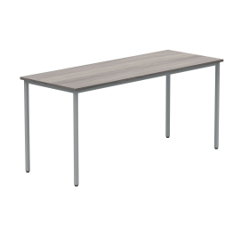 Polaris Rectangular Multipurpose Table 1600mm x 600mm x 730mm Alaskan Grey Oak Silver 831579 F