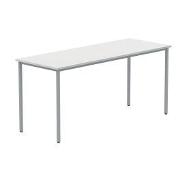 Polaris Rectangular Multipurpose Table 1600mm x 600mm x 730mm Arctic White Silver 831575 F