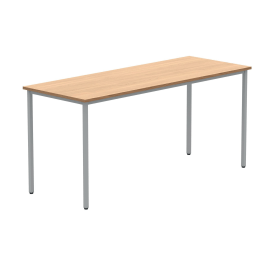 Polaris Rectangular Multipurpose Table 1600mm x 600mm x 730mm Norwegian Beech Silver 831567 F