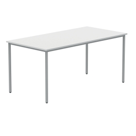 Polaris Rectangular Multipurpose Table 1600mm x 800mm x 730mm Arctic White Silver 831577 F