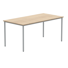Polaris Rectangular Multipurpose Table 1600mm x 800mm x 730mm Canadian Oak Silver 831573 F