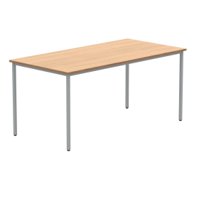 Polaris Rectangular Multipurpose Table 1600mm x 800mm x 730mm Norwegian Beech Silver 831569 F