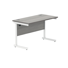 Polaris Rectangular Single Upright Cantilever Desk 1200mm x 600mm x 730mm Alaskan Grey Oak White 831679 F