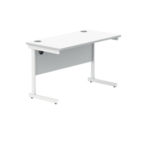 Polaris Rectangular Single Upright Cantilever Desk 1200mm x 600mm x 730mm Arctic White Arctic White 831675 F