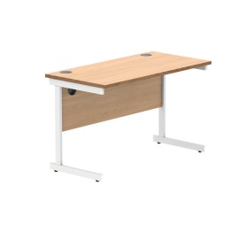 Polaris Rectangular Single Upright Cantilever Desk 1200mm x 600mm x 730mm Norwegian Beech White 831800 F