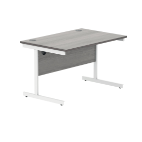 Polaris Rectangular Single Upright Cantilever Desk 1200mm x 800mm x 730mm Alaskan Grey Oak White 831840 F