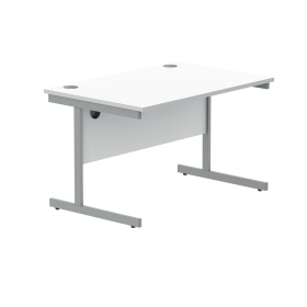 Polaris Rectangular Single Upright Cantilever Desk 1200mm x 800mm x 730mm Arctic White White 831831 F