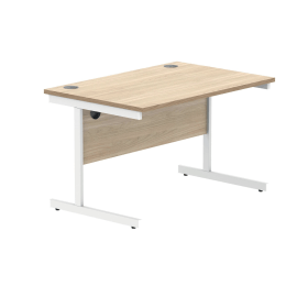 Polaris Rectangular Single Upright Cantilever Desk 1200mm x 800mm x 730mm Canadian Oak White 831670 F
