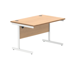 Polaris Rectangular Single Upright Cantilever Desk 1200mm x 800mm x 730mm Norwegian Beech White 831803 F
