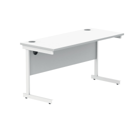 Polaris Rectangular Single Upright Cantilever Desk 1400mm x 600mm x 730mm Arctic White Arctic White 831676 F