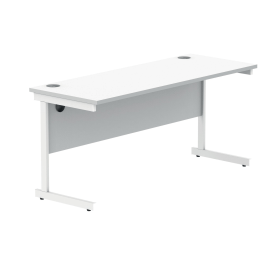 Polaris Rectangular Single Upright Cantilever Desk 1600mm x 600mm x 730mm Arctic White White 831830 F