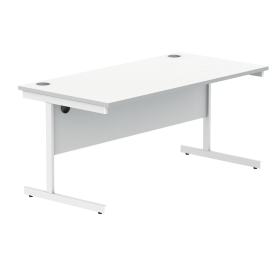 Polaris Rectangular Single Upright Cantilever Desk 1600mm x 800mm x 730mm Arctic White White 831833 F