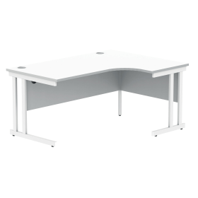 Polaris Right Hand Radial DU Cantilever Desk 1600mm x 1200mm x 730mm Arctic White White 831722 F