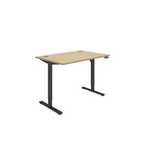 Polaris Single Motor Sit Stand Desk 1200mm x 800mm Oak Black 894228 F