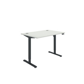 Polaris Single Motor Sit Stand Desk 1200mm x 800mm White Black 894226 F
