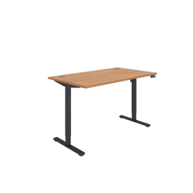 Polaris Single Motor Sit Stand Desk 1400mm x 800mm Beech Black 894224 F