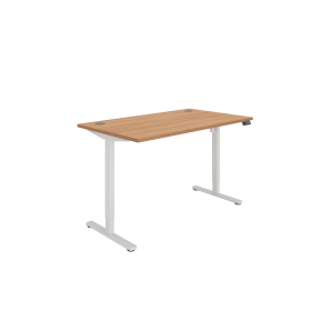 Polaris Single Motor Sit Stand Desk 1400mm x 800mm Beech White 894223 F