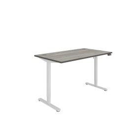 Polaris Single Motor Sit Stand Desk 1400mm x 800mm Grey Oak White 894221 F