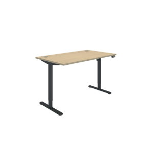 Polaris Single Motor Sit Stand Desk 1400mm x 800mm Oak Black 894220 F