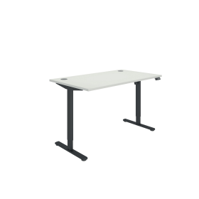 Polaris Single Motor Sit Stand Desk 1400mm x 800mm White Black 894218 F